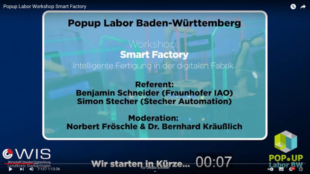 Screenshot von Popup Labor Workshop Smart Factory (Quelle: YouTube)