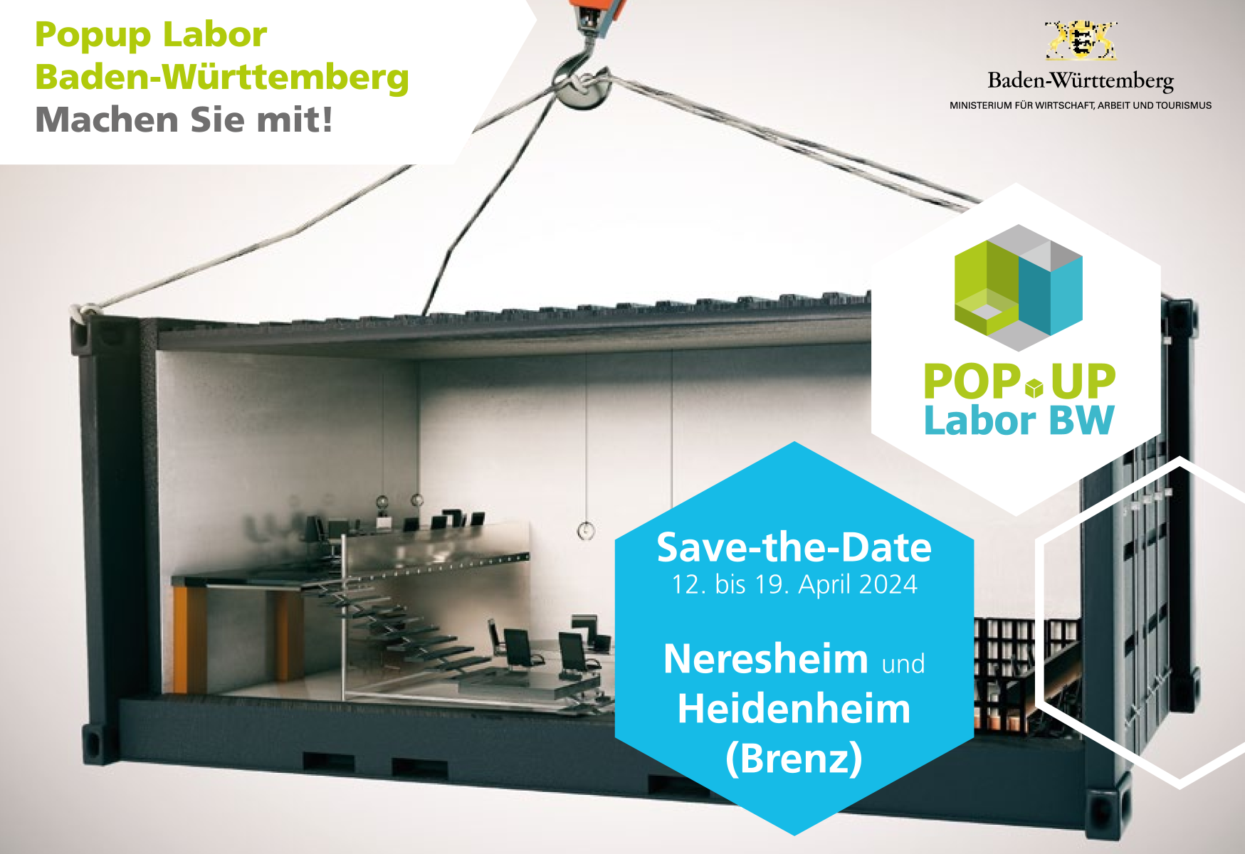 Postkarte Save-the-Date Neresheim und Heidenheim (Bildquelle: Popup Labor BW)